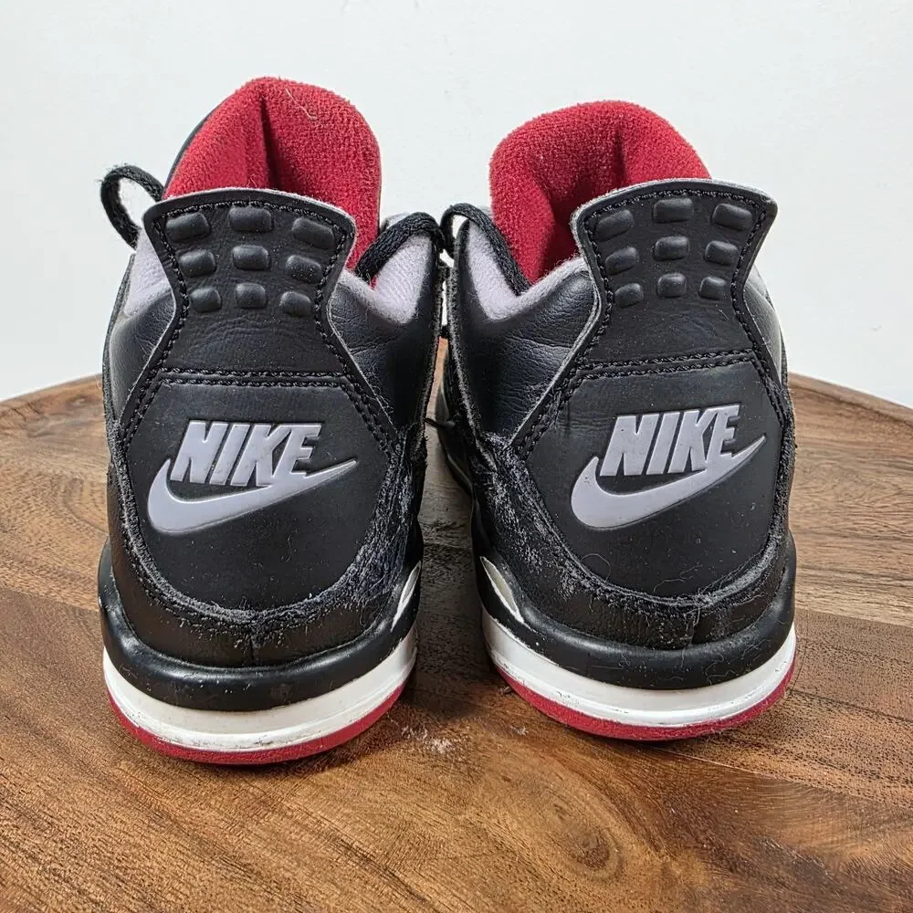 Nike Air Jordan 4 Retro Reimagined Ps Bred Kids Black Size 13.5 Shoes BQ7669-006